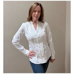 EXPRESS Long-Sleeved Button Front with Pleats